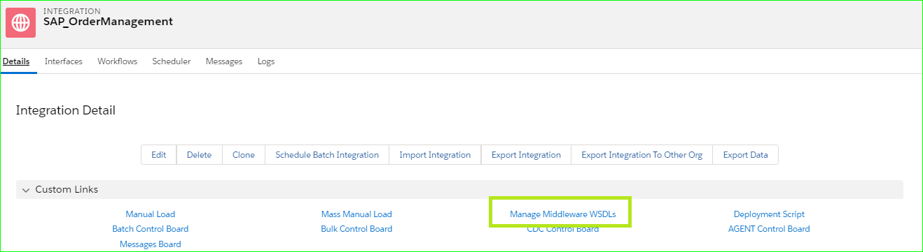 Manage Middleware WSDLs