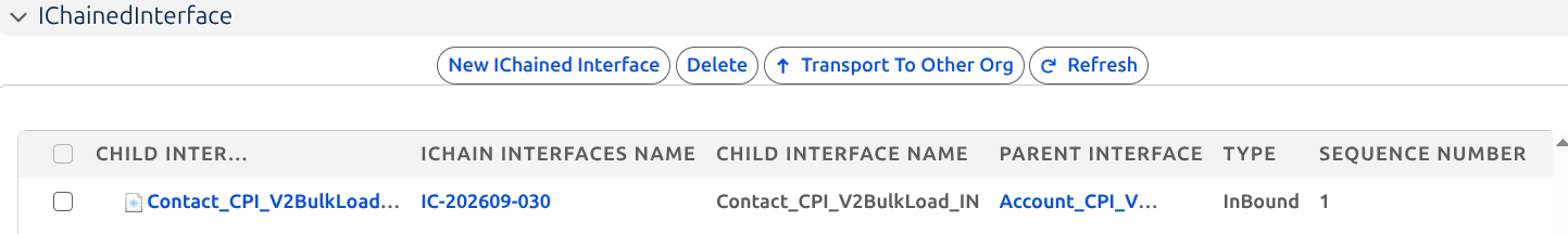 Contact parent interface